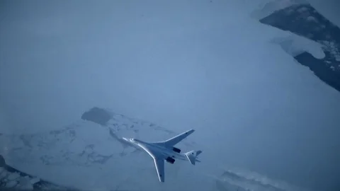 The plane flies over permafrost Stock Footage 101844785