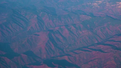 The plane flies over the snowy mountain peaks of the Alps, Leh, India. Stock Footage 145963723