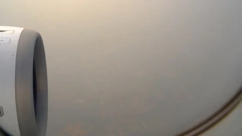 The plane flies over the snowy mountain peaks of the Alps, Leh, India. Видео 145964379