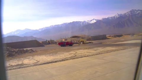The plane flies over the snowy mountain peaks of the Alps, Leh, India. Stock Footage 145964823
