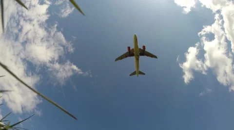 Plane flies overhead Stock Footage 38090695