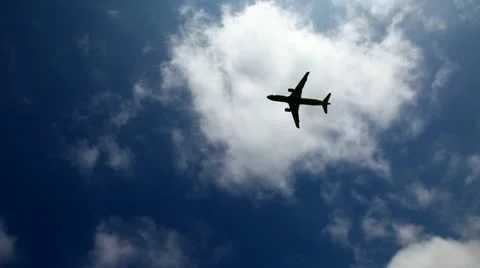 Plane flies in the sky 8 Stock Footage