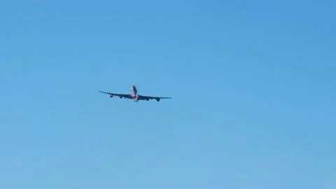 The plane flies into the sky Stock Footage 145965523