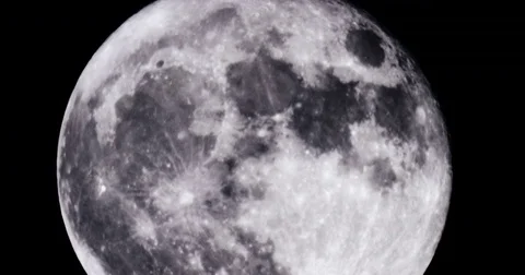 Plane Flies By Super Moon Stock Footage 69829032