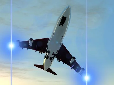 Plane In Flight Stock Illustration