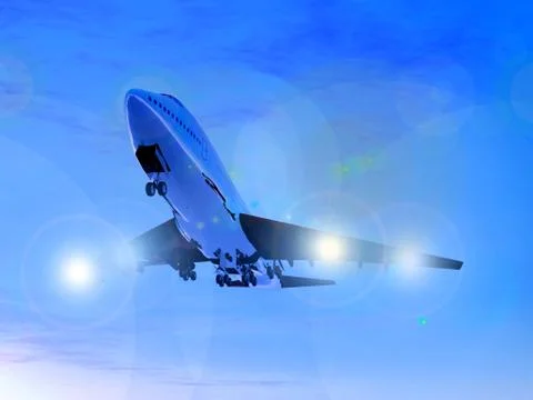 Plane In Flight Stock Illustration