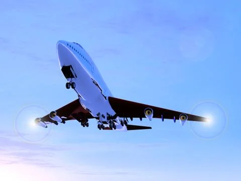Plane In Flight Stock Illustration