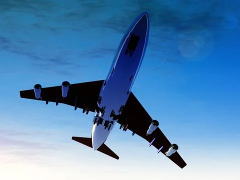 Plane In Flight Stock Illustration