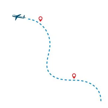 Plane flight route vector illustration Stock Illustration