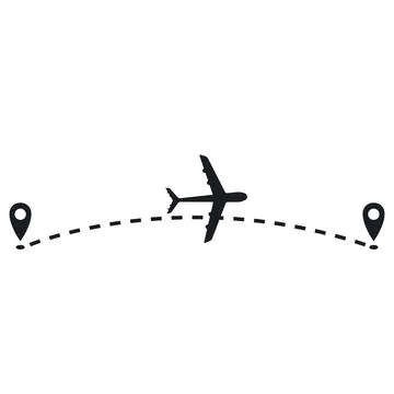 Plane flight route vector illustration Stock Illustration