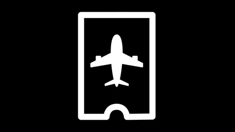Plane Flight Ticket Animation with Smooth Motion.  Stock Footage 302536080
