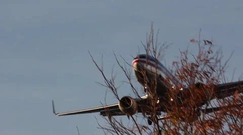Plane Flyby Overhead Washington DC Stock Footage 51464015