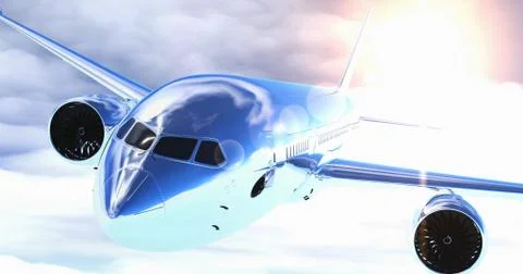 Plane flying. 3D render Stock Illustration