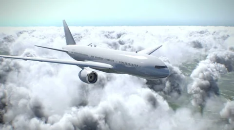 Plane Flying Above The Clouds 動画素材 57944786