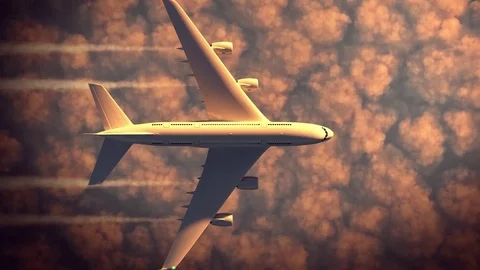 Plane flying above the clouds Stock Footage 71936572