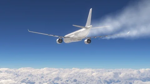 Plane flying above the clouds Stock Footage 113292362