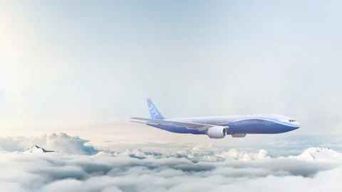 The plane is flying above the clouds Stock Footage 122332501