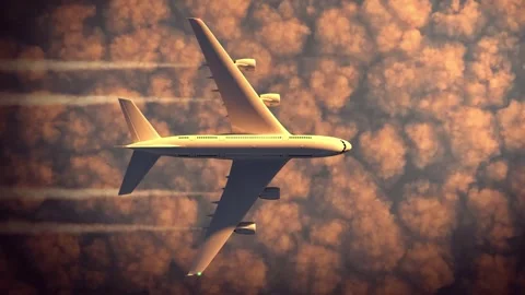 Plane flying above the clouds Stock Footage 280060391