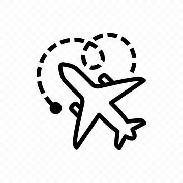 Plane is flying along the route vector design Stock Illustration
