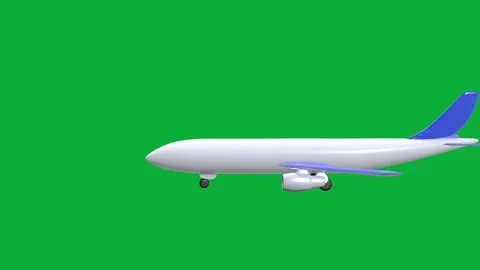 Plane flying animation soaring in sky with green screen transparent background Stock Footage 313602438