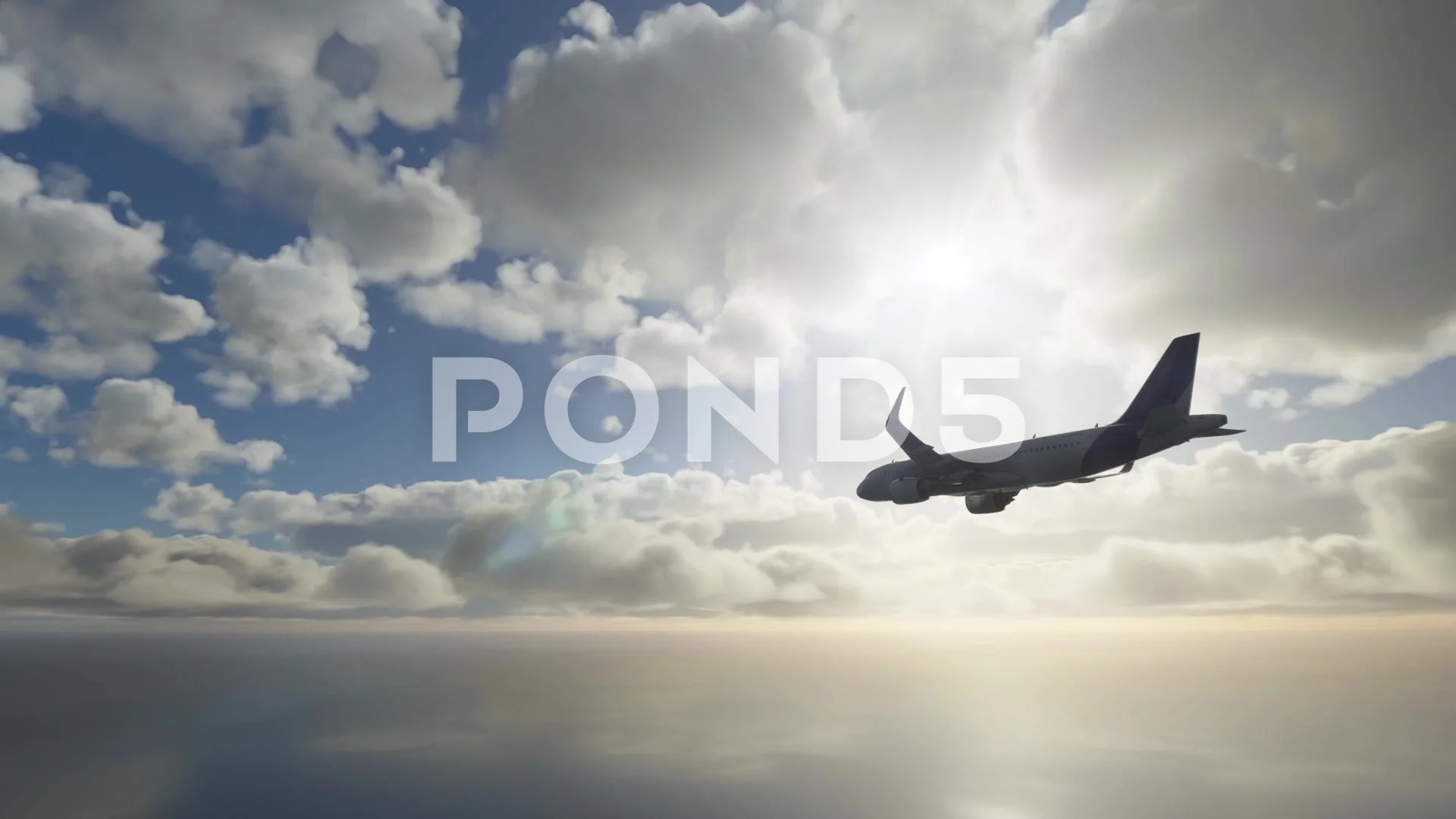 Airplane Flying In Sky Away