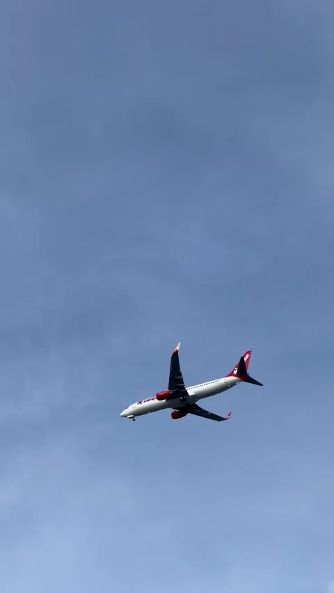 Plane flying in blue sky Stock Footage 337111271