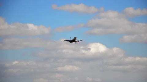 The plane is flying in the clouds Stock Footage 54928169