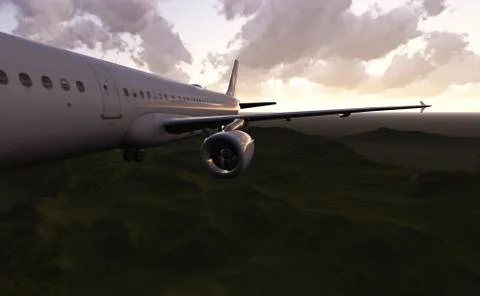 Plane flying Stock Illustration