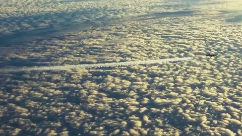 The plane is flying with an inversion trail Video stock 165100344