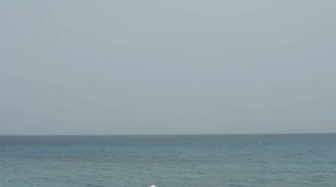 Plane flying over Caribbean Waters Stock Footage 46711211