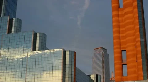 Plane flying over city Stock Footage 21225542