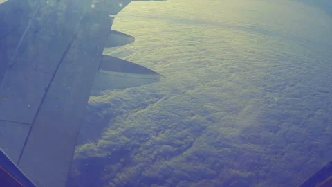 Plane Flying Over Dense Clouds From The Cabin Stock Footage 100352271