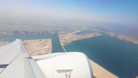 Plane Flying Over Dubai Stock Footage 317456767
