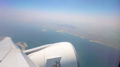Plane Flying Over Dubai Stock Footage 317456768