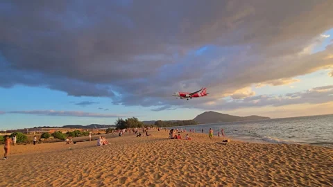 Plane is flying over the ocean Stock Footage 304323656