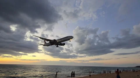 Plane is flying over the ocean Stock Footage 304326350