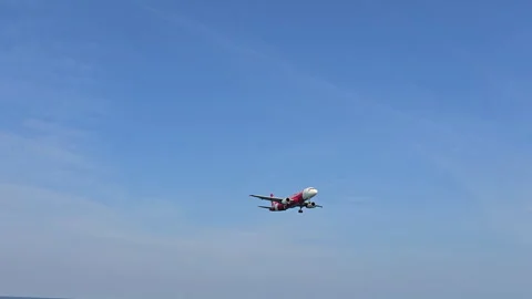 Plane is flying over the ocean Stock Footage 305054786