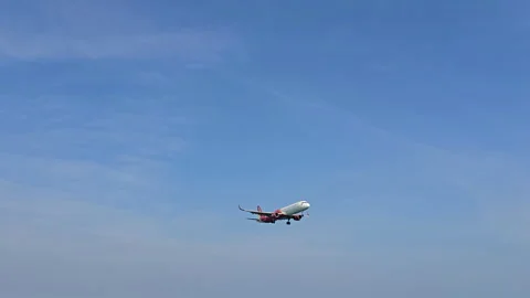 Plane is flying over the ocean Stock Footage 305057361