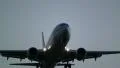 Plane flying overhead in the evening HD Footage