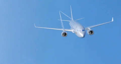 Plane flying in the sky. 3D render. Alpha matte Stock Footage 92326474