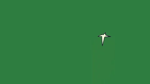 Plane flying in the sky on arrow it star figure colorful design scene Video stock 335696050