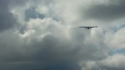 Plane flying in sky, Caribbean Stock Footage 60690997