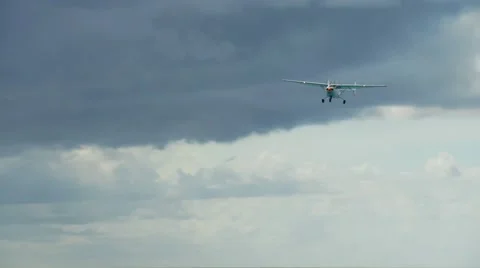 Plane flying in sky, Caribbean Stock Footage 60690998