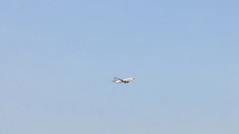 The plane is flying in the sky. Stock Footage 84552226
