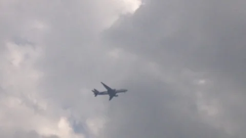 Plane is flying in the sky Stock Footage 84552241