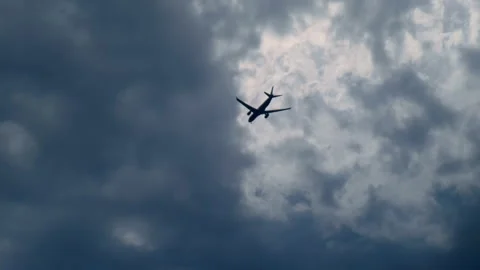 Plane flying in the sky Stock Footage 233722737