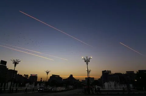 Plane flying on the sky Foto stock