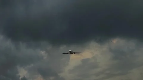 Plane flying on sky video Stock Footage 307821189