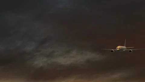 Plane flying on sky video Stock Footage 307821223