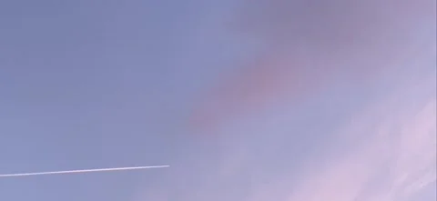 Plane flying on sunrise Stock Footage 173572135